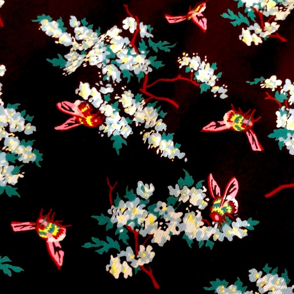 J.CREW Smocked-waist dress botanical bees print S - Picture 5 of 10